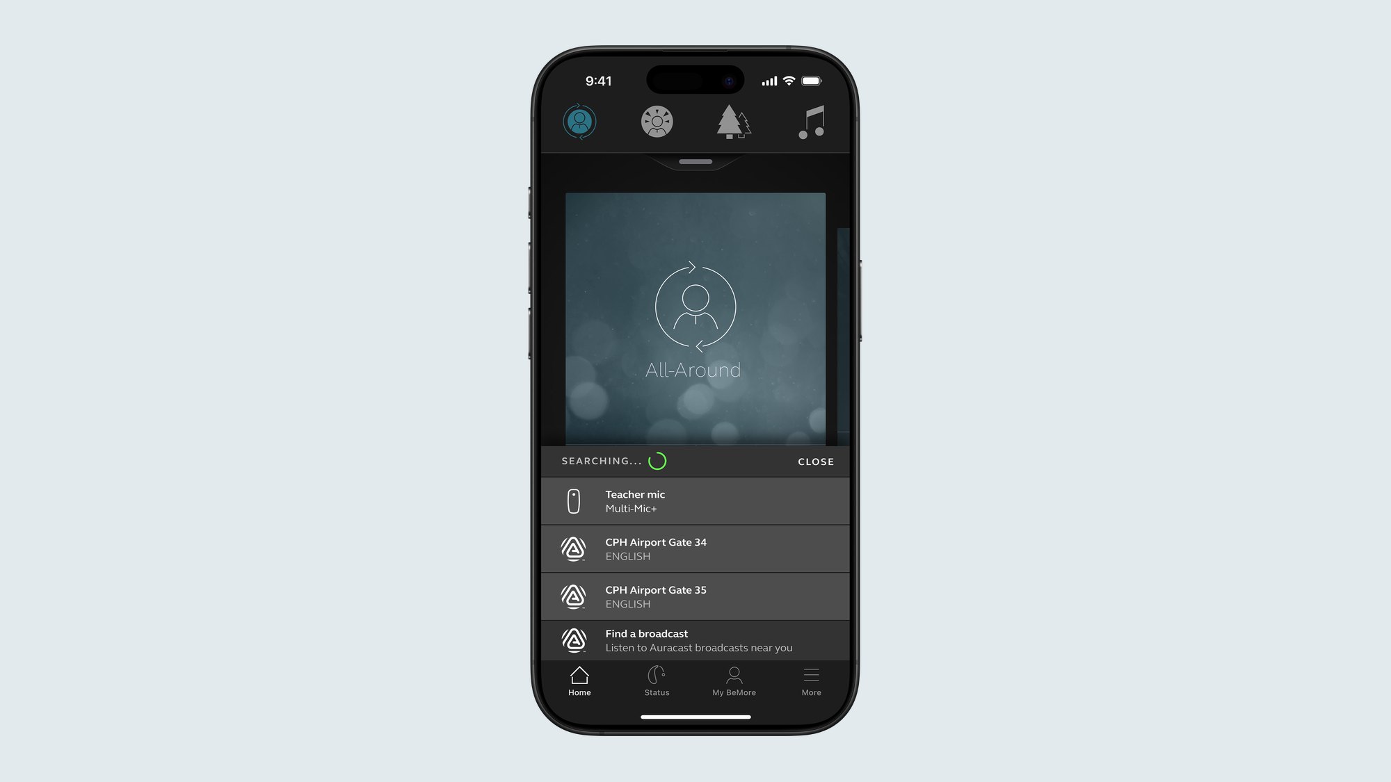 The Danavox BeMore app on a phone